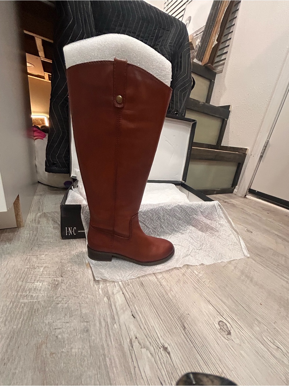INC International Concepts Tall Chestnut Riding Boots